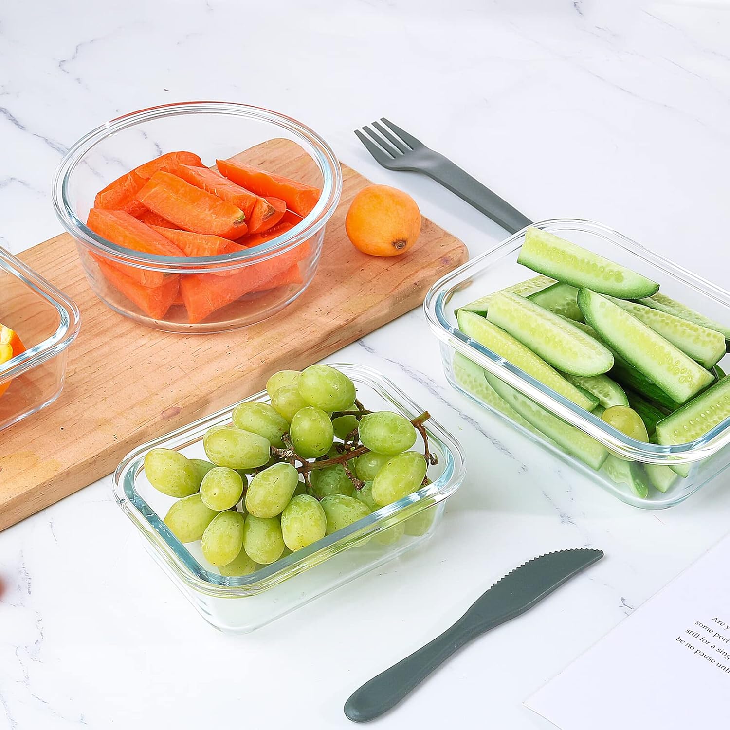 24-Piece Airtight Glass Food Storage Set – Kitchen Organization, Meal Prep
