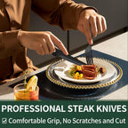 24-Piece Black Stainless Steel Cutlery Set – Dining, Gift