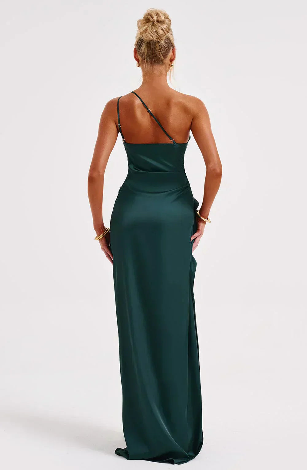 Asymmetric Slit Maxi Evening Dress for Women - Warm-Season Party Wear