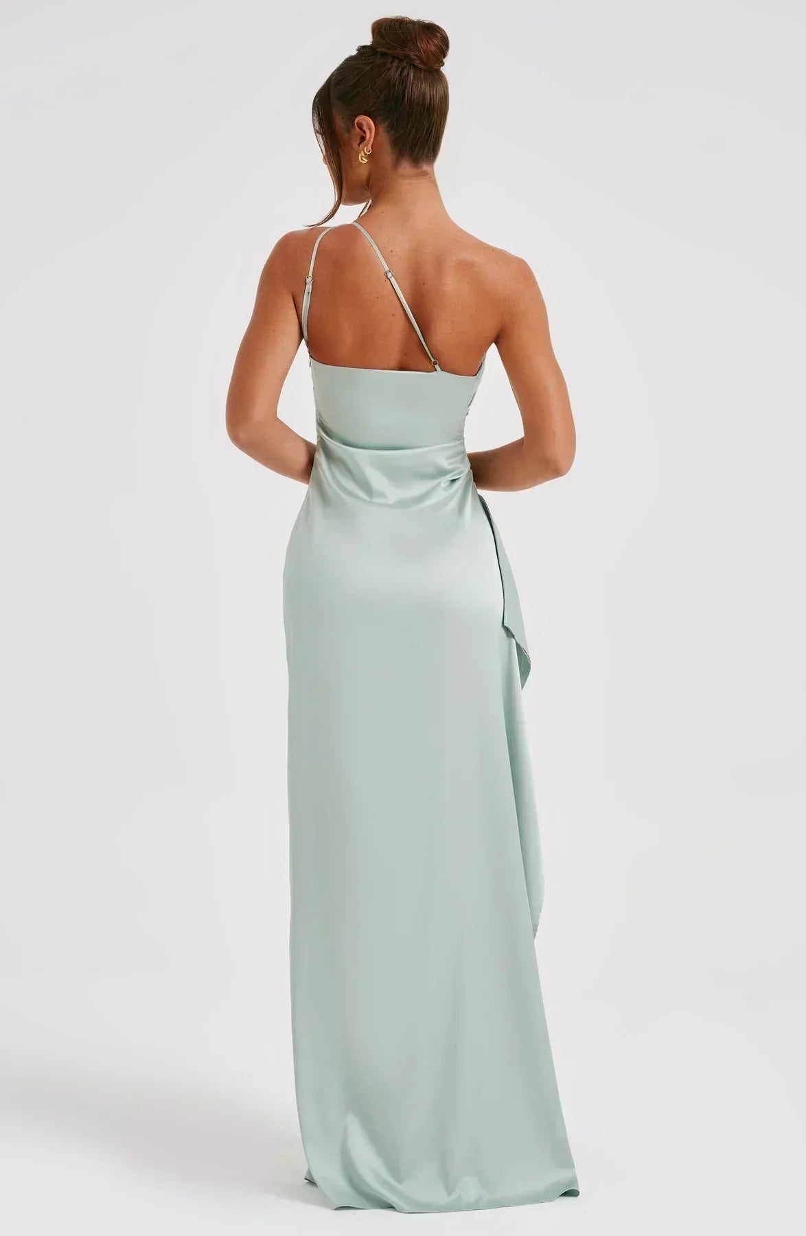 Asymmetric Slit Maxi Evening Dress for Women - Warm-Season Party Wear