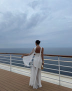 Asymmetrical Maxi Dress for Wedding Guests - Elegant Chiffon Evening Gown