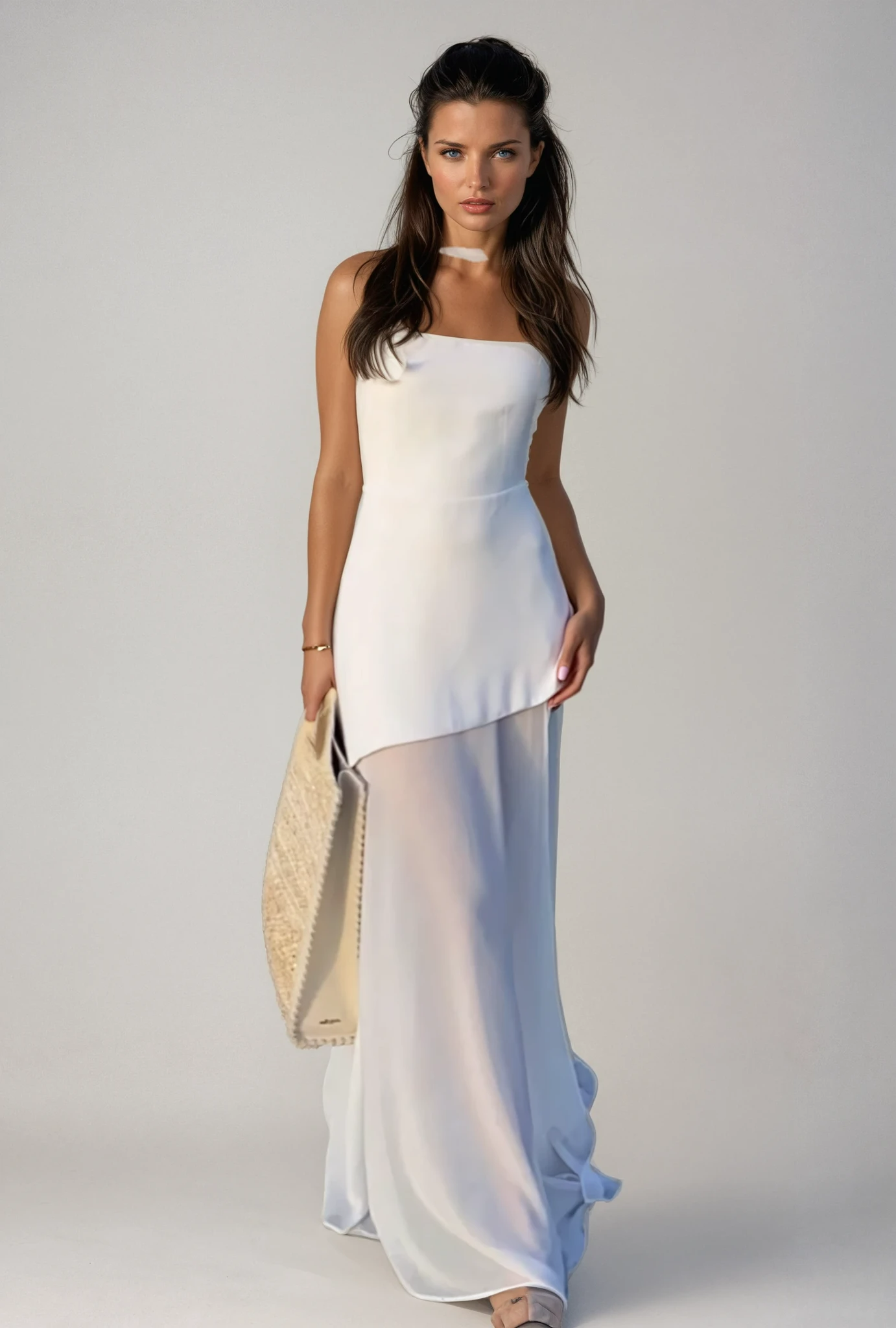 Asymmetrical Maxi Dress for Wedding Guests - Elegant Chiffon Evening Gown