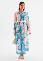 Belted Shirt Dress in Lightweight Fabric for Casual or Office Wear