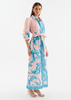 Belted Shirt Dress in Lightweight Fabric for Casual or Office Wear