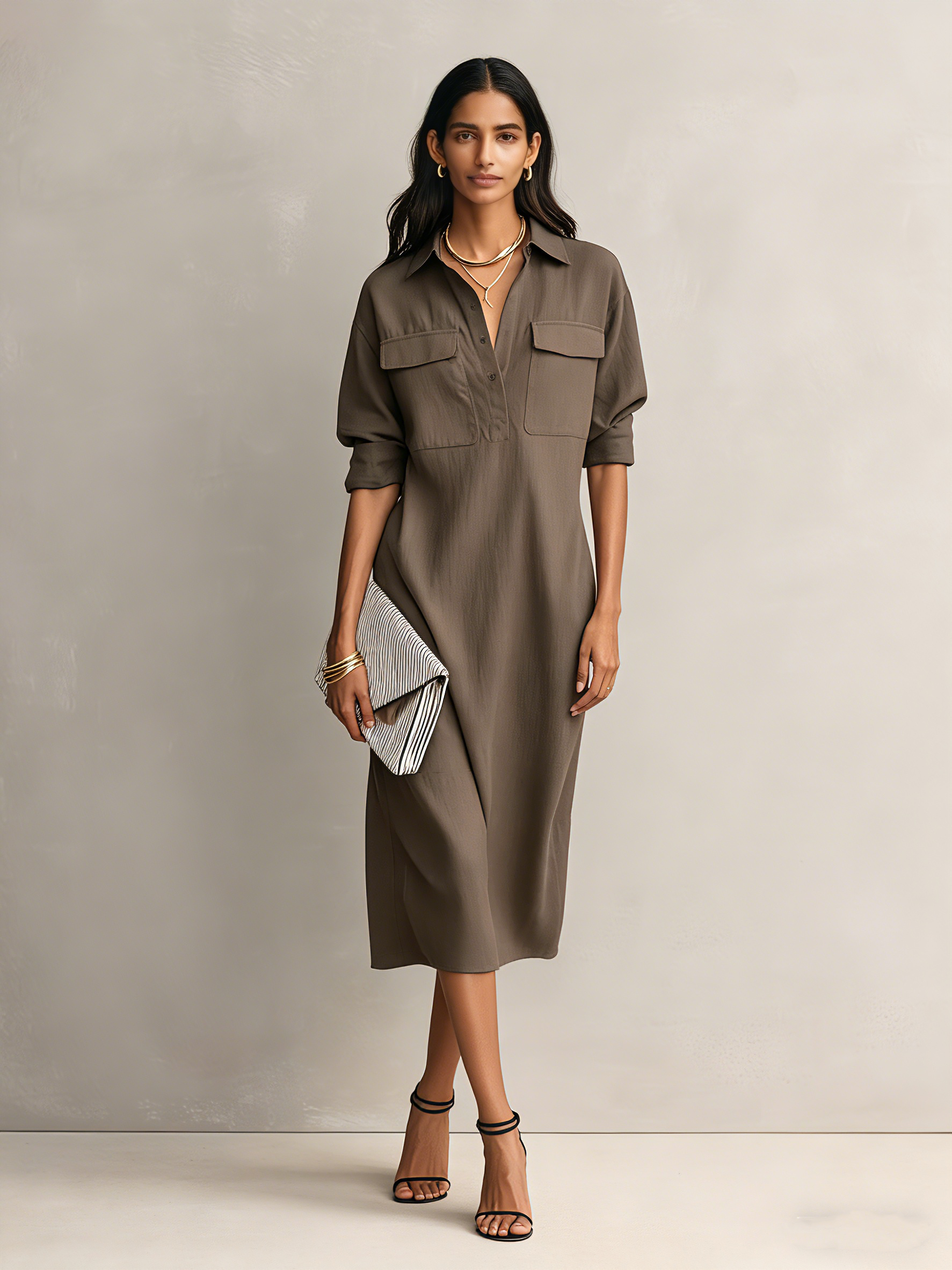 Black Cotton-Linen Blend Midi Dress for Women UK – Short-Sleeved Cocktail Garden Party Evening Gown