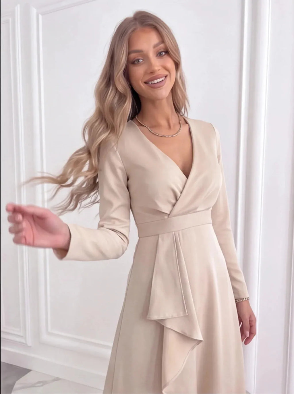 Black V-Neck Sheath Midi Dress Women UK – Formal Occasion Wedding Guest Evening Gown, Cocktail