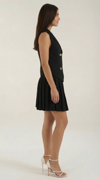 Blazer Mini Dress - Tailored Fit, Polyester Blend - Chic Evening Wear for Women