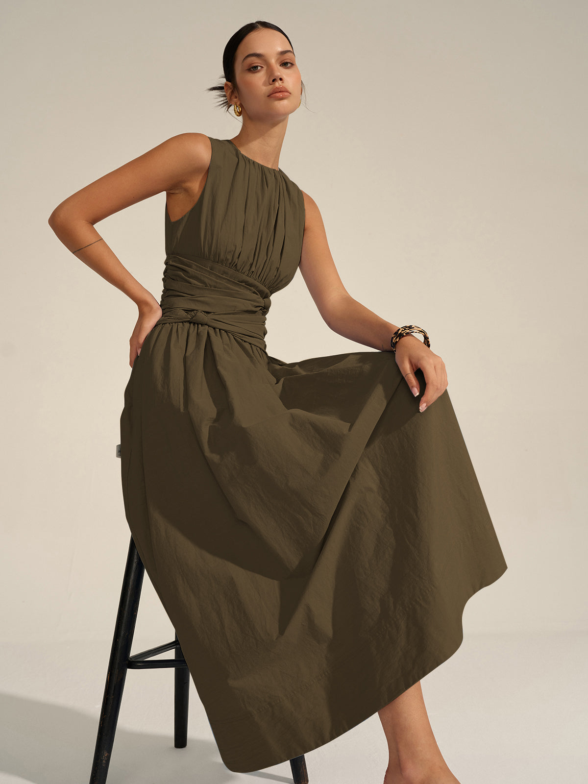 Blue Midi Dress - Lightweight Fabric - Casual Style - Perfect for Summer Events