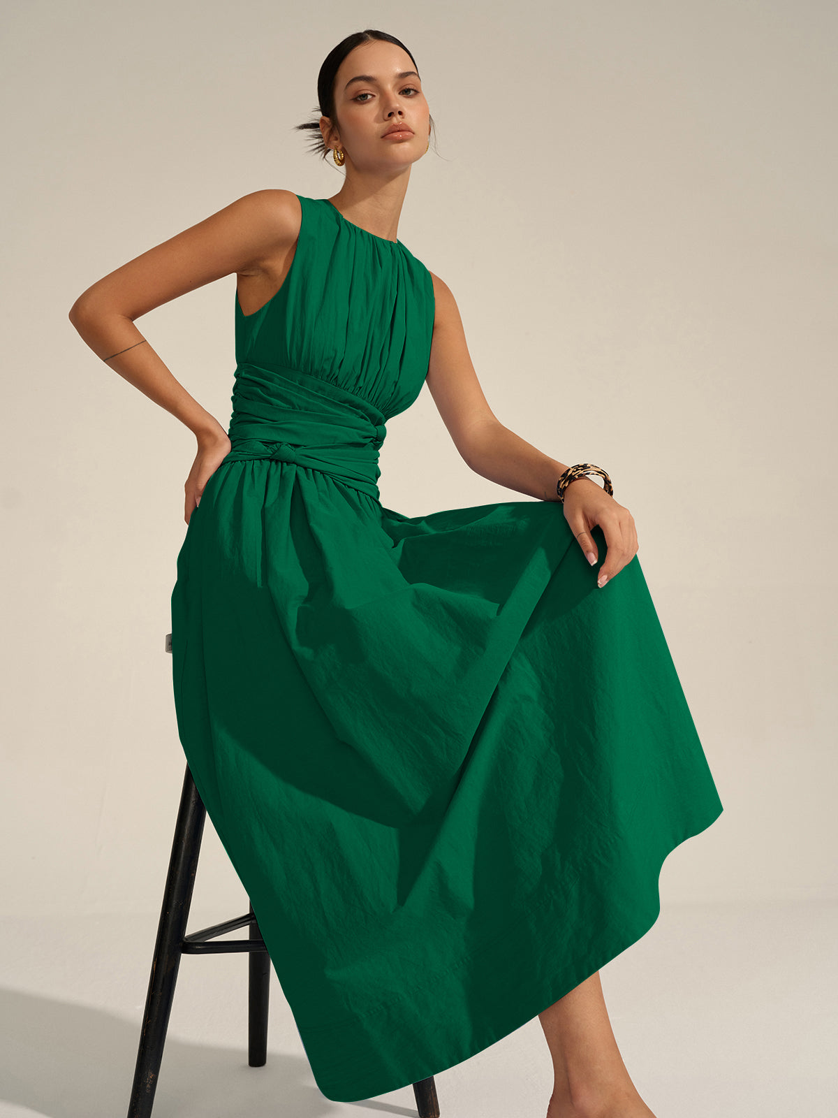 Blue Midi Dress - Lightweight Fabric - Casual Style - Perfect for Summer Events