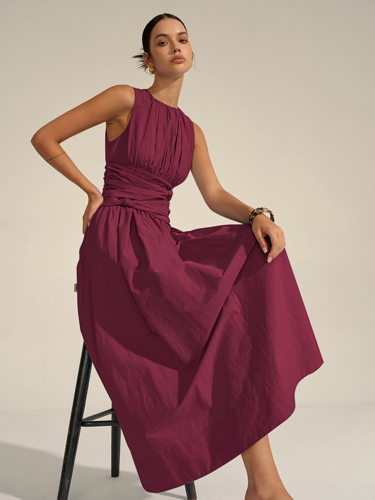Blue Midi Dress - Lightweight Fabric - Casual Style - Perfect for Summer Events
