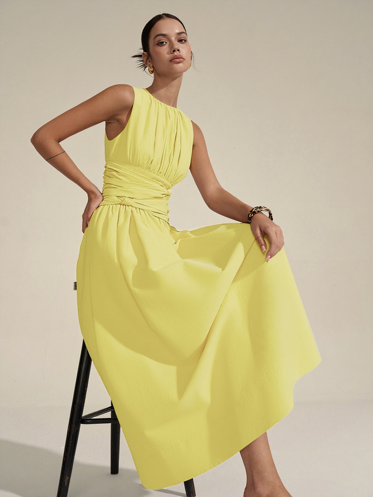 Blue Midi Dress - Lightweight Fabric - Casual Style - Perfect for Summer Events