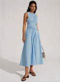 Blue Midi Dress - Lightweight Fabric - Casual Style - Perfect for Summer Events