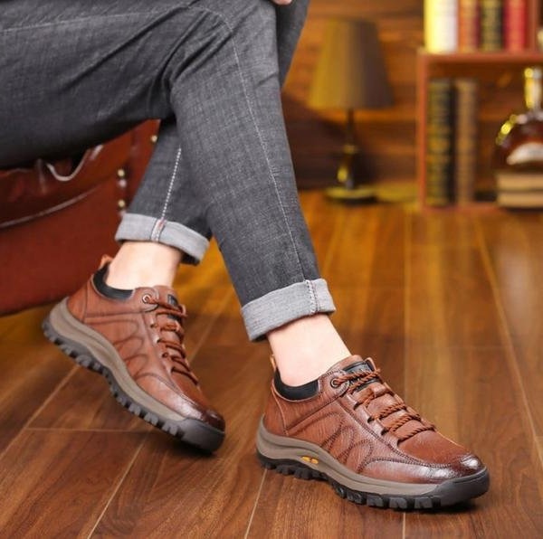 Brown Leather Men's Orthopedic Shoe – Smart Casual, Office Wear