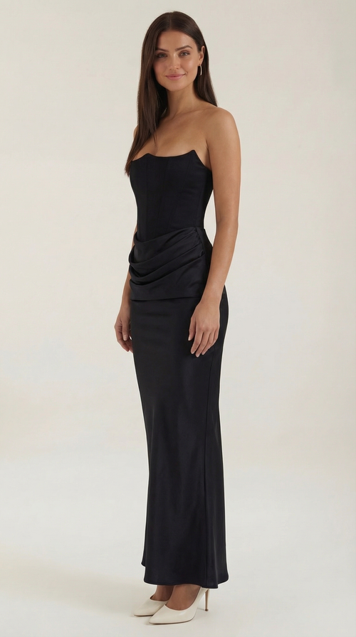 Corset Maxi Dress with Fiorella Design - Elegant Evening Wear for Women, Perfect for Formal Events and Special Occasions
