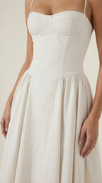 Corset Midi Dress Women UK – Formal Occasion Wedding Guest Evening Gown, Cocktail
