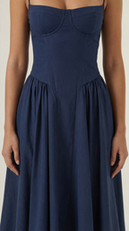 Corset Midi Dress Women UK – Formal Occasion Wedding Guest Evening Gown, Cocktail