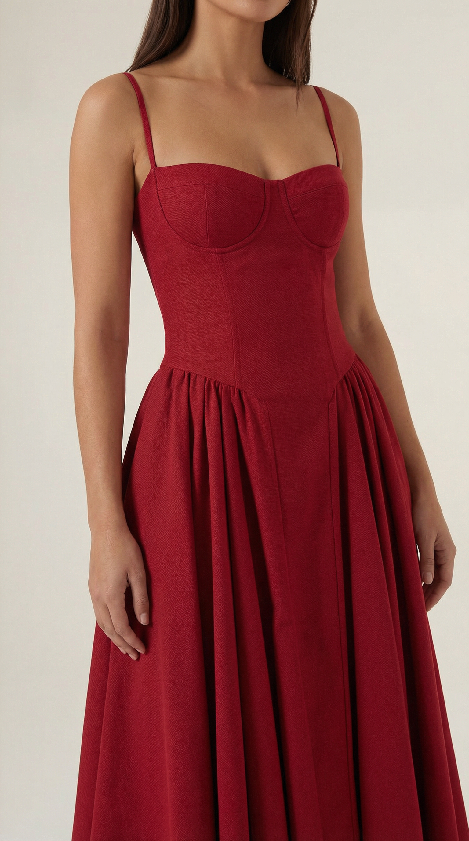 Corset Midi Dress Women UK – Formal Occasion Wedding Guest Evening Gown, Cocktail