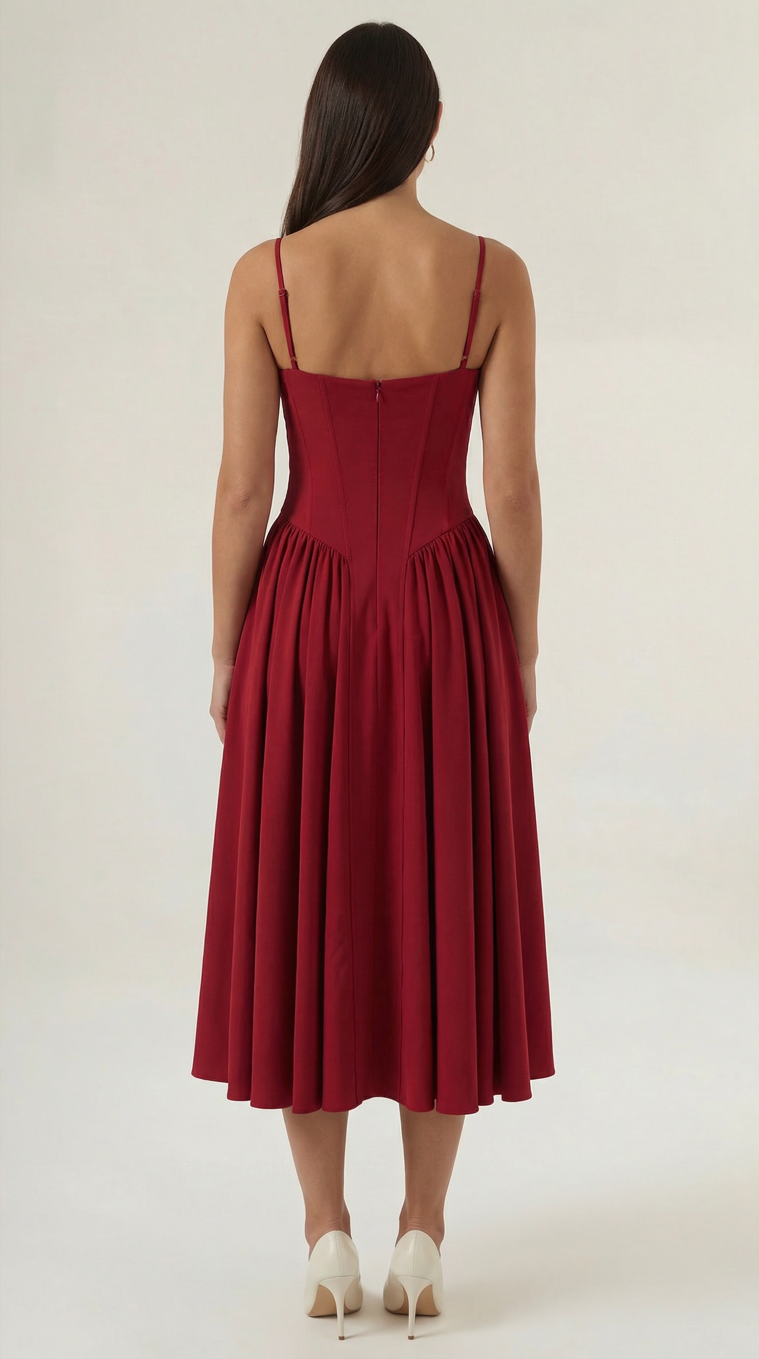 Corset Midi Dress Women UK – Formal Occasion Wedding Guest Evening Gown, Cocktail