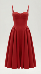 Corset Midi Dress Women UK – Formal Occasion Wedding Guest Evening Gown, Cocktail