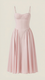 Corset Midi Dress Women UK – Formal Occasion Wedding Guest Evening Gown, Cocktail