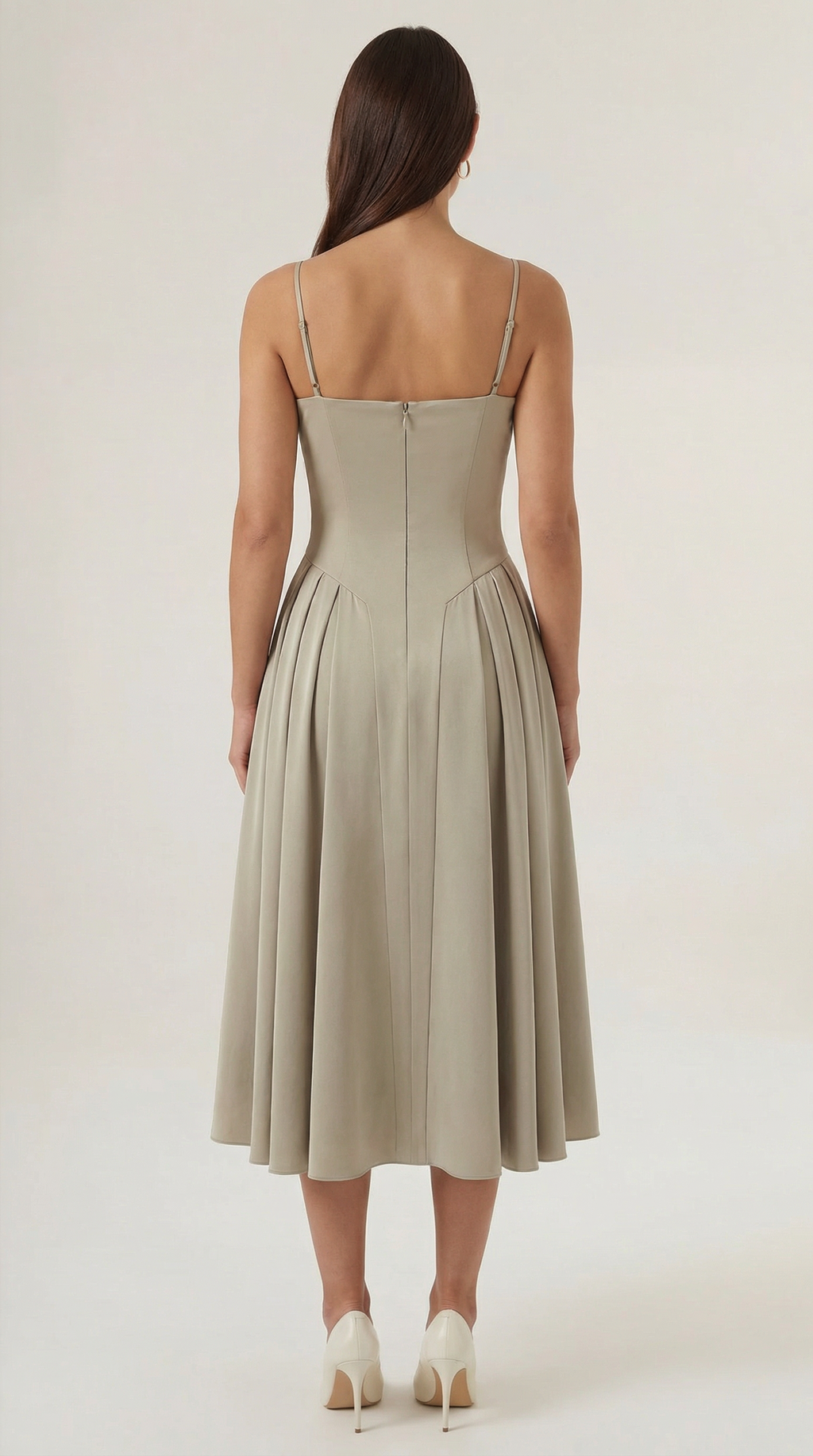Corset Midi Dress Women UK – Formal Occasion Wedding Guest Evening Gown, Cocktail