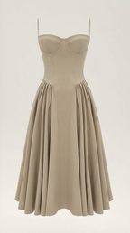 Corset Midi Dress Women UK – Formal Occasion Wedding Guest Evening Gown, Cocktail