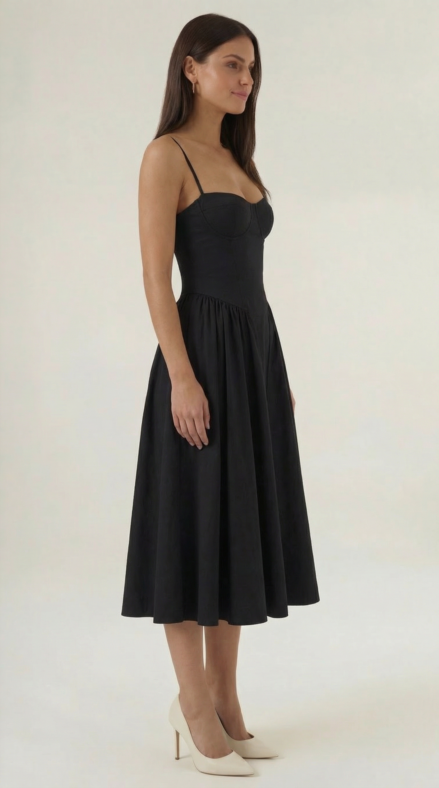 Corset Midi Dress Women UK – Formal Occasion Wedding Guest Evening Gown, Cocktail