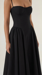Corset Midi Dress Women UK – Formal Occasion Wedding Guest Evening Gown, Cocktail