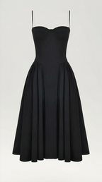 Corset Midi Dress Women UK – Formal Occasion Wedding Guest Evening Gown, Cocktail