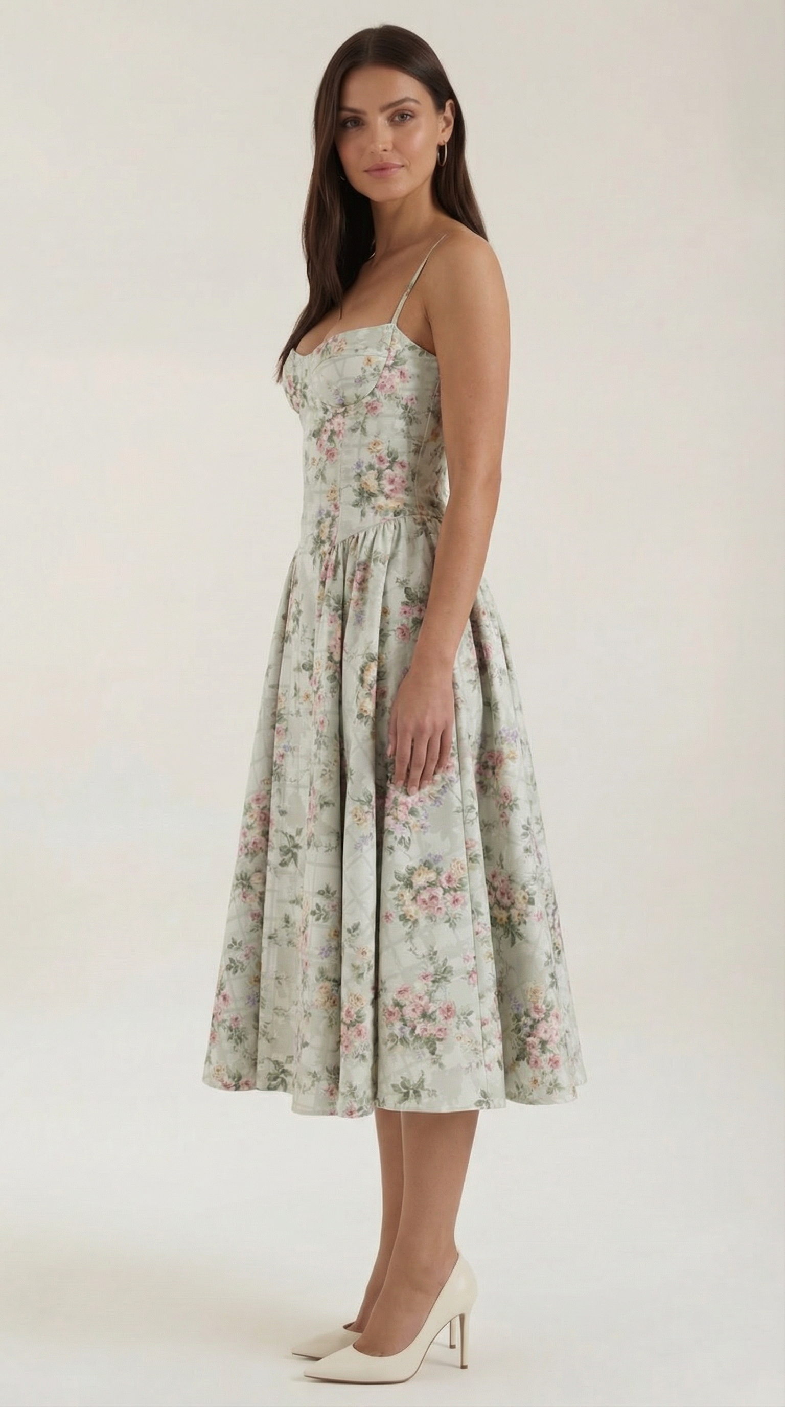 Corset Midi Dress in Elegant Fabric - Perfect for Formal Events and Special Occasions