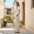Cotton Linen High Waist Lantern Trousers for Women - Casual Chic Style