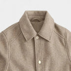 Cropped Wool-Blend Jacket for Women - Stylish Warm Outerwear for Casual and Chic Looks