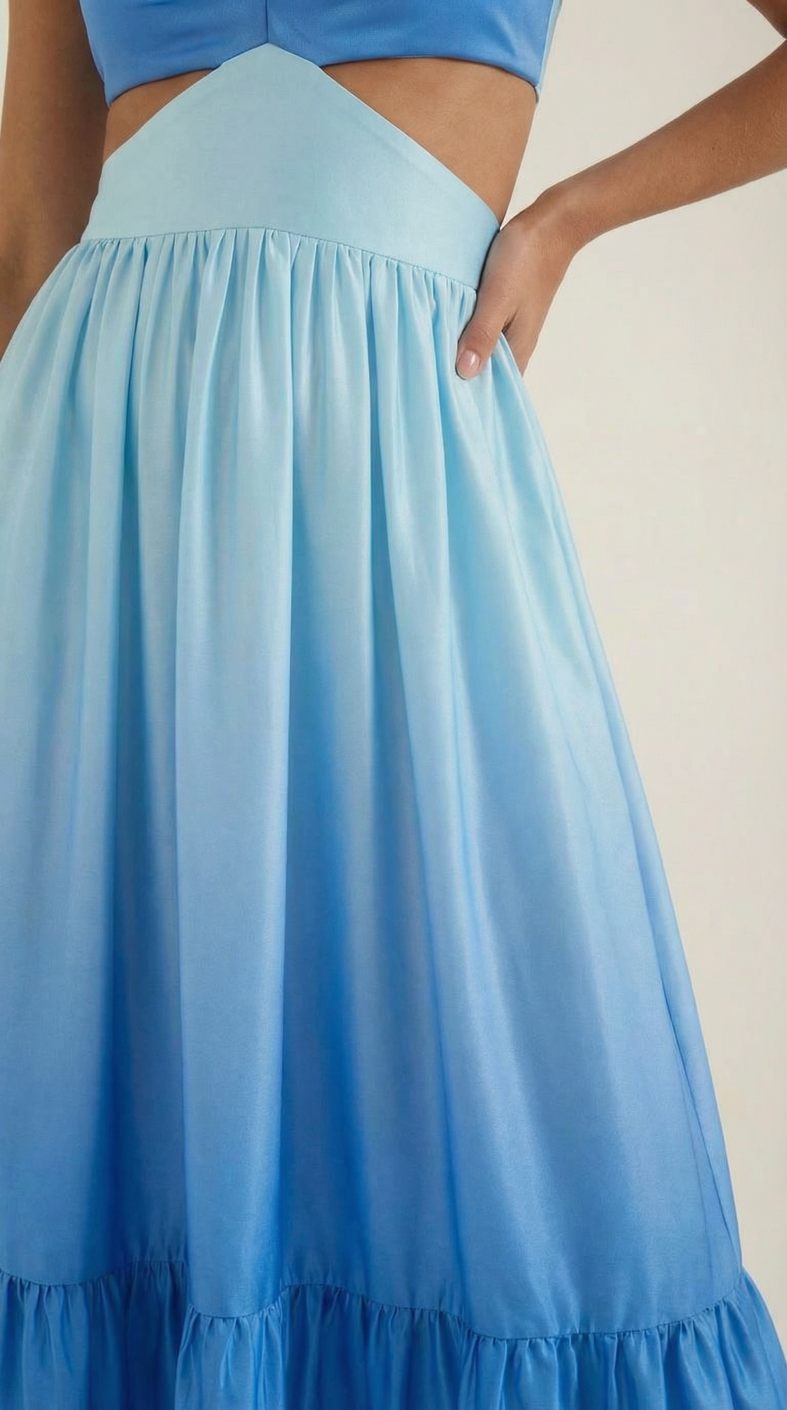 Cutout Maxi Dress in Lightweight Fabric for Casual or Formal Wear