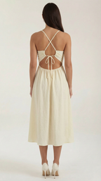 Cutout Midi Dress in Soft Fabric - Elegant Casual Wear for Women