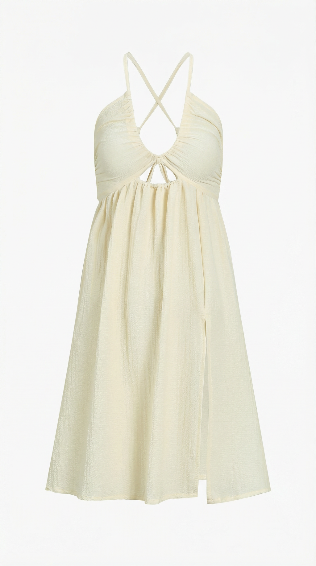 Cutout Midi Dress in Soft Fabric - Elegant Casual Wear for Women