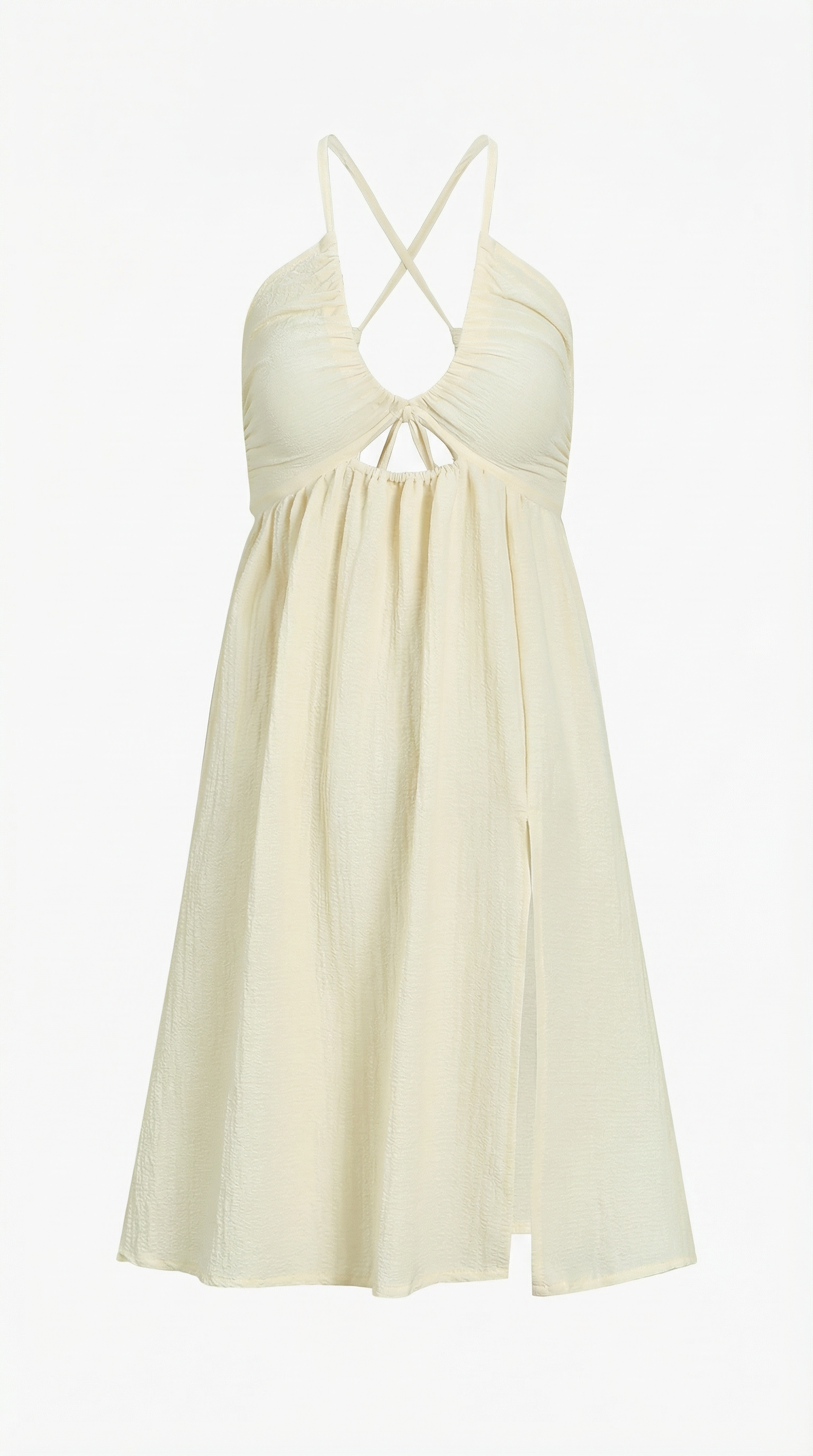 Cutout Midi Dress in Soft Fabric - Elegant Casual Wear for Women