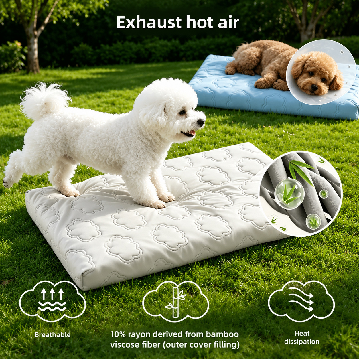 Dog Cooling Mat Gel – Pressure Activated, Indoor/Outdoor Use – Summer Relief, Pet Comfort