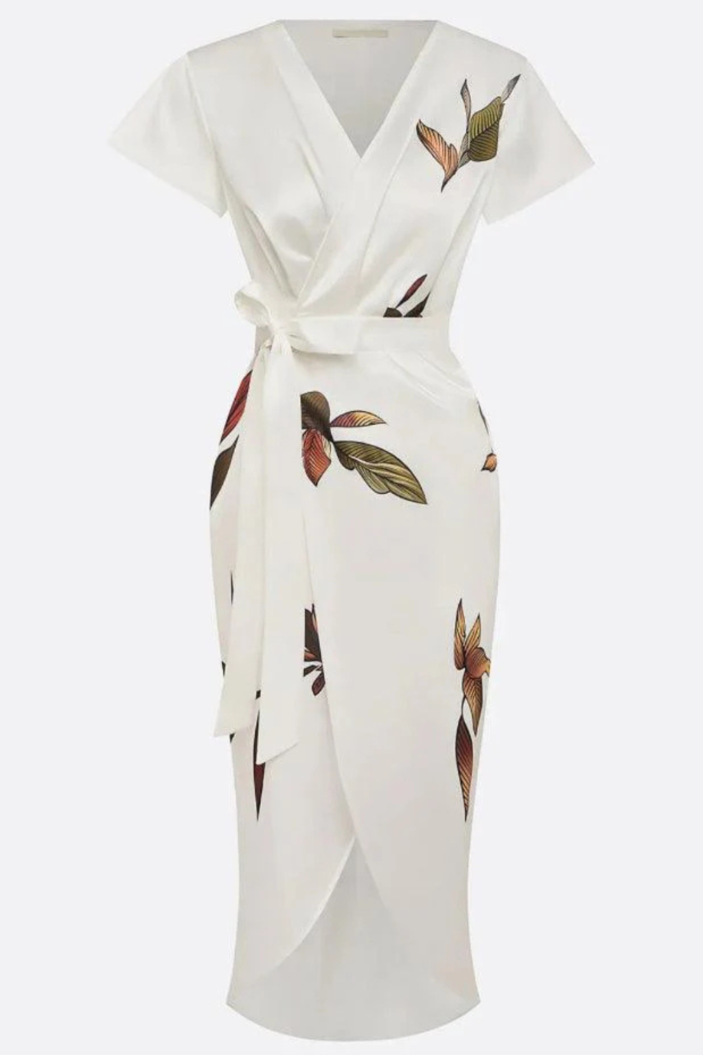 Elegant Wrap Midi Summer Dress for Women - Lightweight Fabric, Perfect for Casual Outings