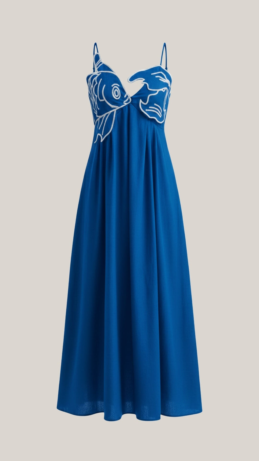Embroidered Maxi Dress - Floral Design - Elegant Evening Wear - Women's Apparel
