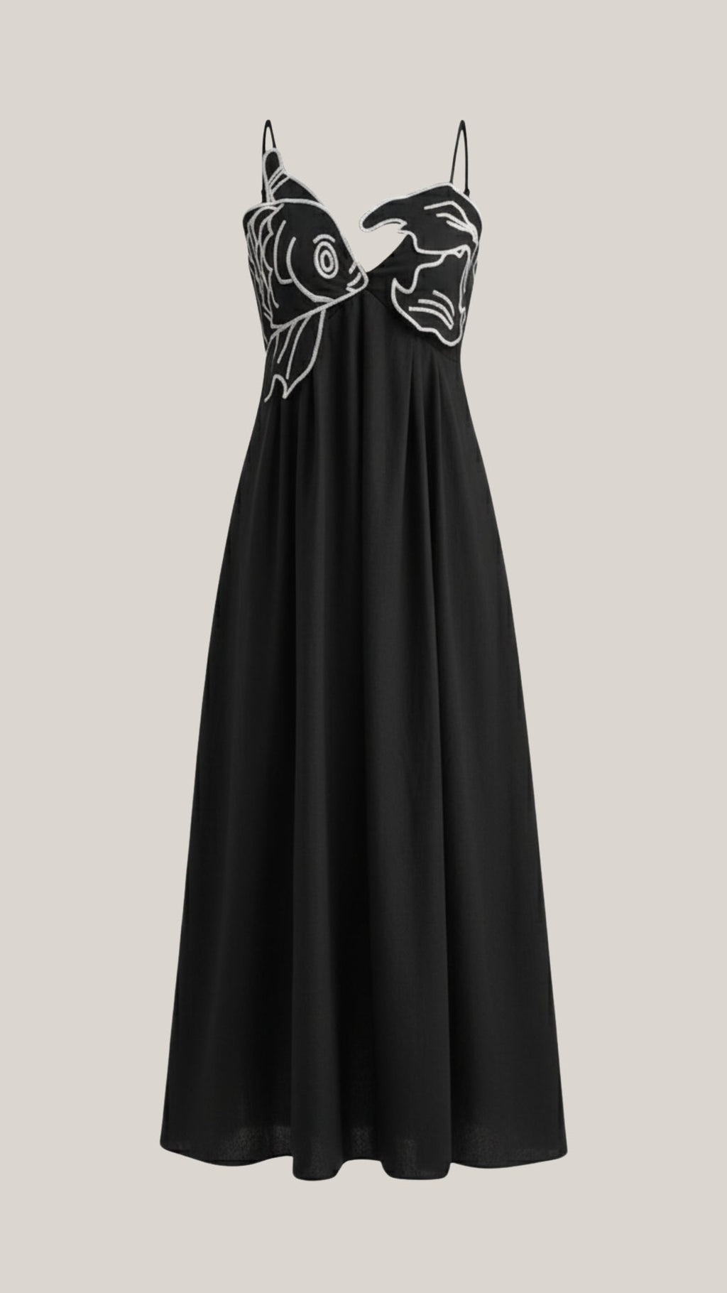 Embroidered Maxi Dress - Floral Design - Elegant Evening Wear - Women's Apparel