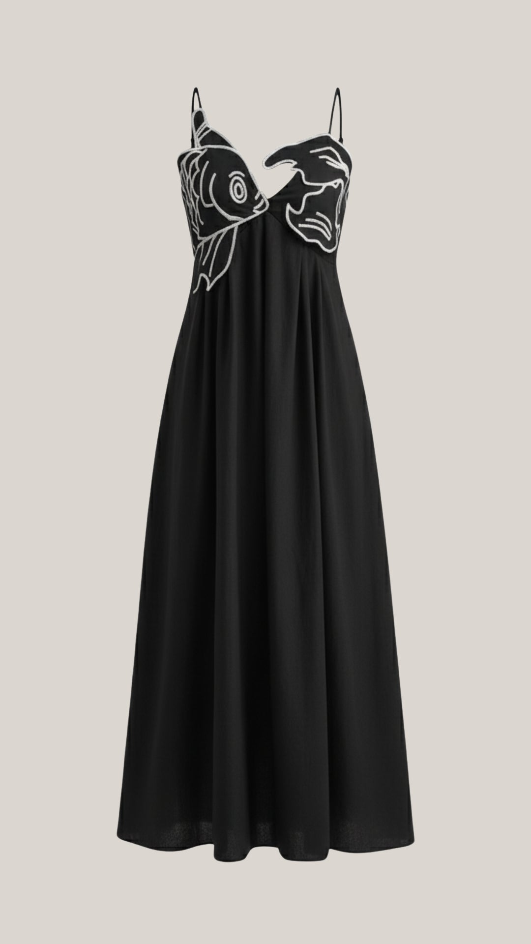 Embroidered Maxi Dress - Floral Design - Elegant Evening Wear - Women's Apparel