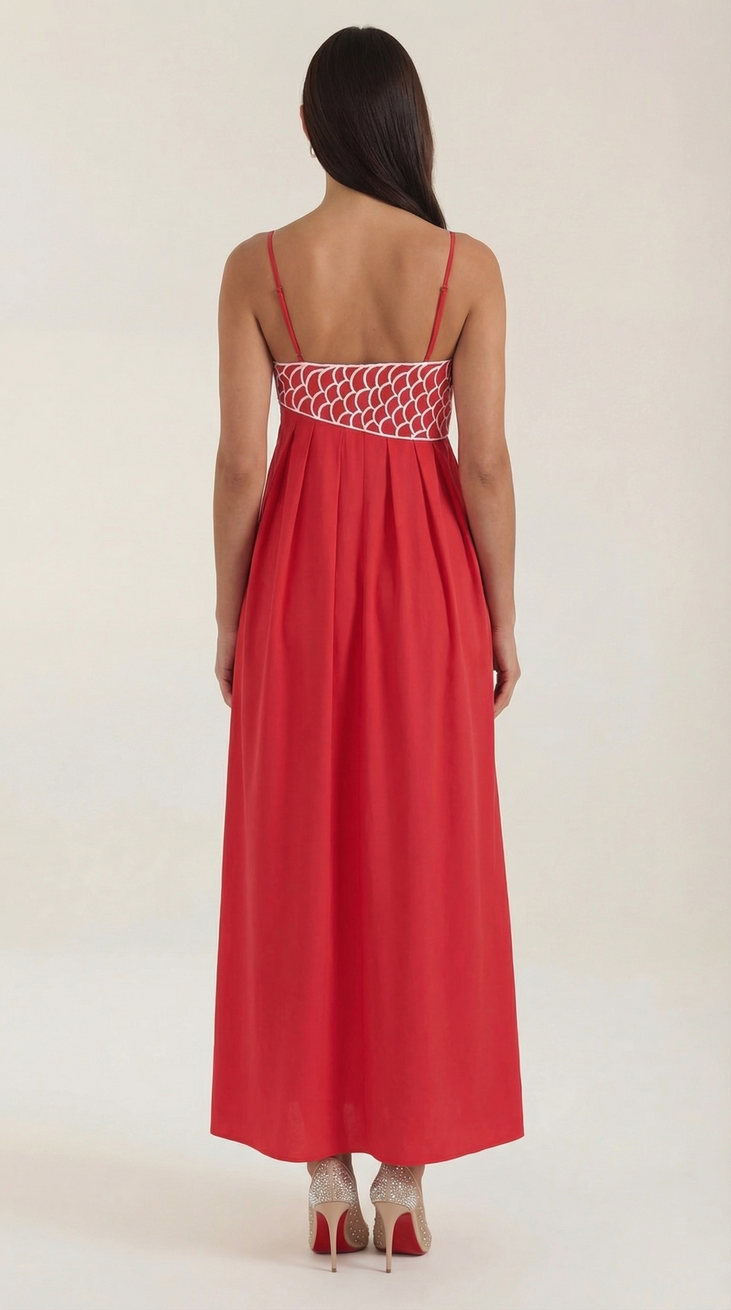 Embroidered Maxi Dress - Floral Design - Elegant Evening Wear - Women's Apparel