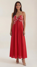 Embroidered Maxi Dress - Floral Design - Elegant Evening Wear - Women's Apparel