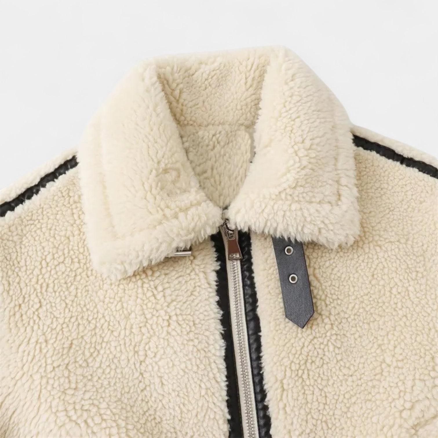 Faux Fur Teddy Jacket for Women - Plush Cozy Coat for Winter Fashion and Casual Wear