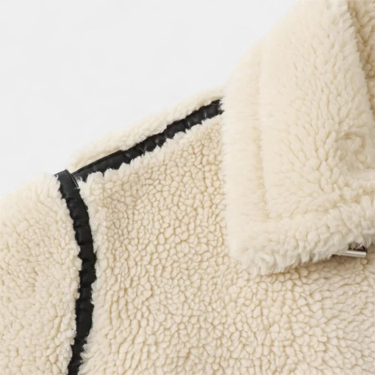 Faux Fur Teddy Jacket for Women - Plush Cozy Coat for Winter Fashion and Casual Wear