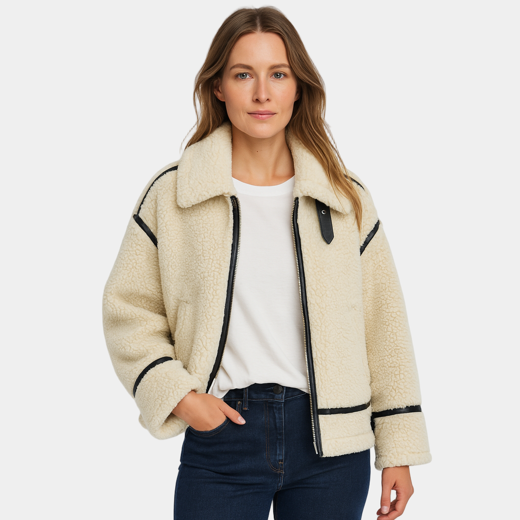 Faux Fur Teddy Jacket for Women - Plush Cozy Coat for Winter Fashion and Casual Wear