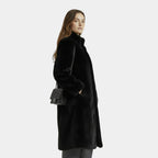 Faux Mink Fur Long Coat for Women - Stylish Winter Outerwear for Cold Weather