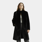 Faux Mink Fur Long Coat for Women - Stylish Winter Outerwear for Cold Weather