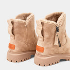 Faux Suede Winter Boots for Women with Fur Lining and Side Zip – Stylish and Warm Footwear for Cold Weather