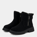 Faux Suede Winter Boots for Women with Fur Lining and Side Zip – Stylish and Warm Footwear for Cold Weather